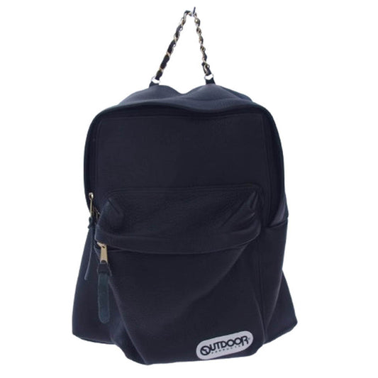 OUTDOOR アウトドア Ron Herman別注 レザー チェーンショルダー リュック バックパック バッグ ブラック系【中古】