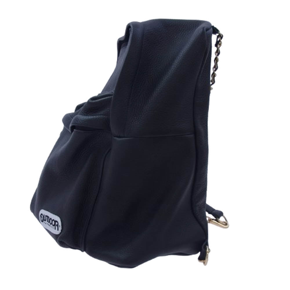 OUTDOOR アウトドア Ron Herman別注 レザー チェーンショルダー リュック バックパック バッグ ブラック系【中古】