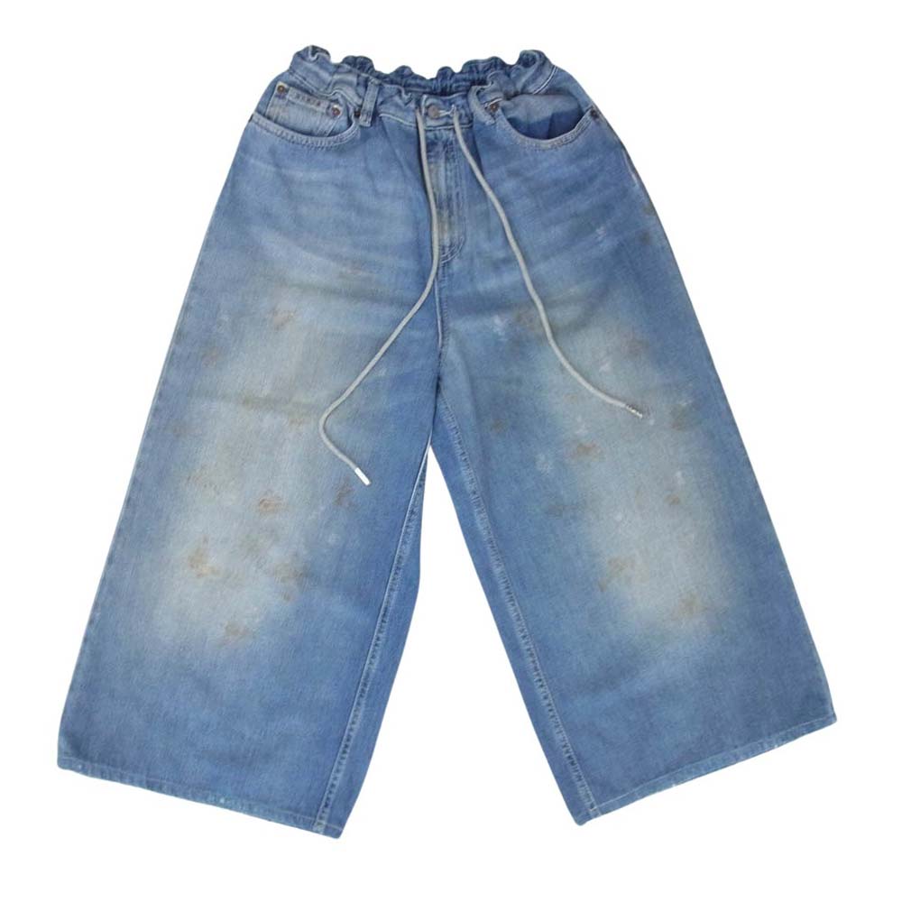 MAISON MARGIELA メゾンマルジェラ 18SS S32LA0145 MM6 エムエムシックス ダメージ ペイント加工 イージーウエスト デニム パンツ インディゴブルー系 M【中古】