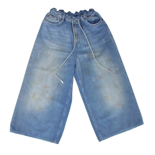 MAISON MARGIELA メゾンマルジェラ 18SS S32LA0145 MM6 エムエムシックス ダメージ ペイント加工 イージーウエスト デニム パンツ インディゴブルー系 M【中古】