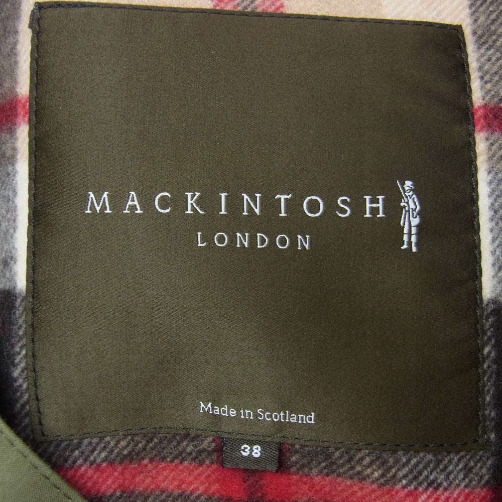 Mackintosh マッキントッシュ DUNKELD ダンケルド ライナー付き ゴム引き ステンカラー コート カーキ系 38【中古】