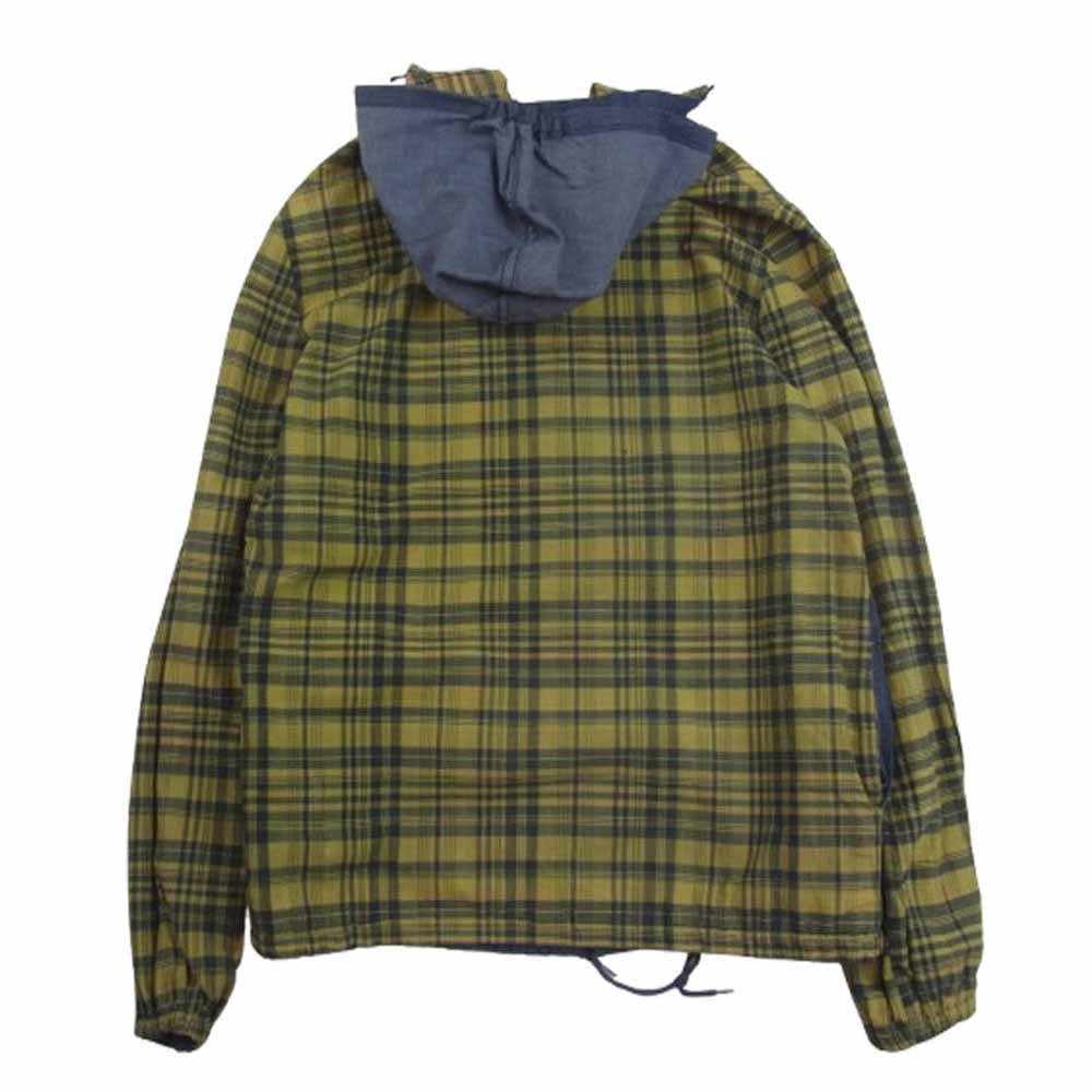 ヴィンテージ ABBOT アボット ジップ チェック リバーシブル ブルゾン ジャケット インディゴブルー系 イエロー系【中古】