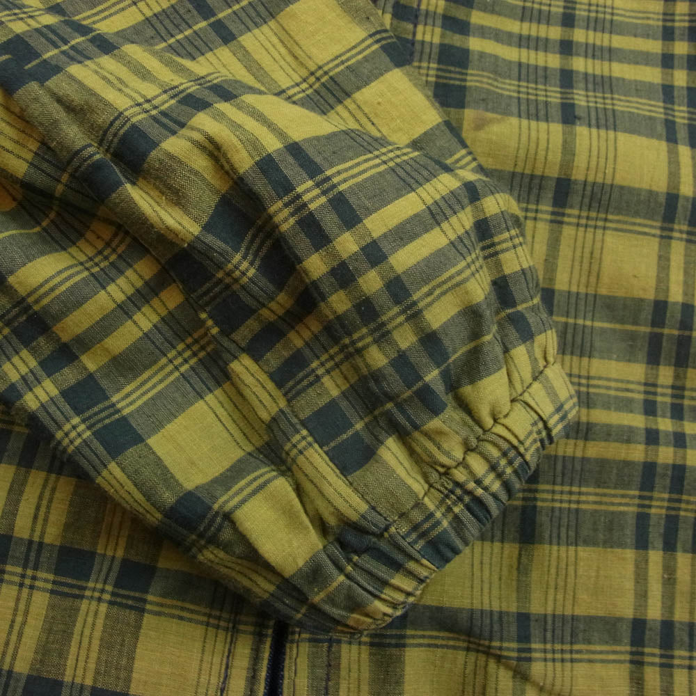 ヴィンテージ ABBOT アボット ジップ チェック リバーシブル ブルゾン ジャケット インディゴブルー系 イエロー系【中古】