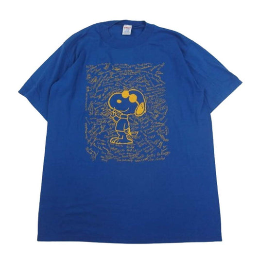 VINTAGE ヴィンテージ 80s 90s JERZEESタグ スヌーピー プリント 半袖 Tシャツ ブルー系 L【中古】