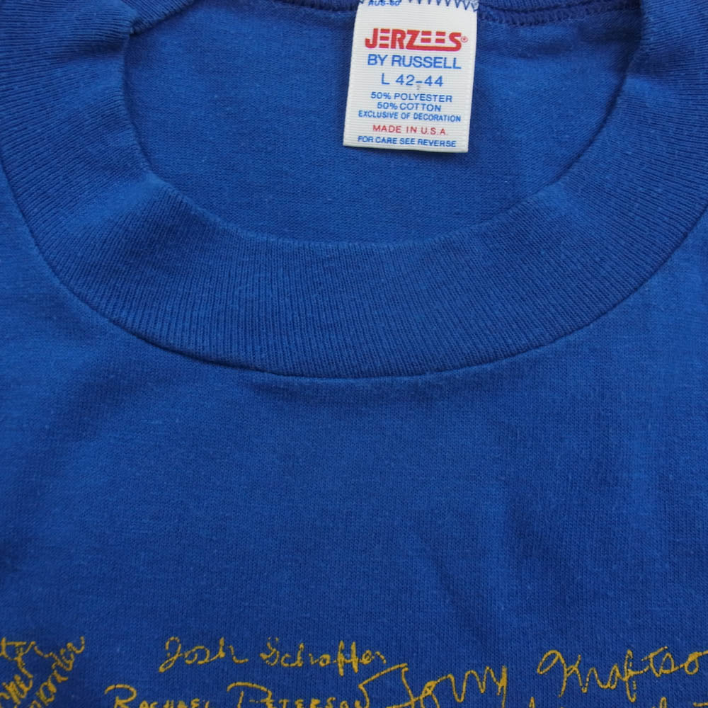 VINTAGE ヴィンテージ 80s 90s JERZEESタグ スヌーピー プリント 半袖 Tシャツ ブルー系 L【中古】