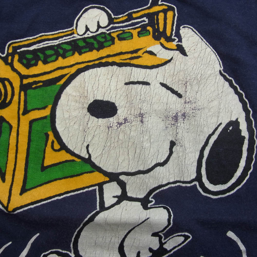 VINTAGE ヴィンテージ 80s ARTEXタグ アルテックス スヌーピー プリント 半袖 Tシャツ パープル系 M【中古】