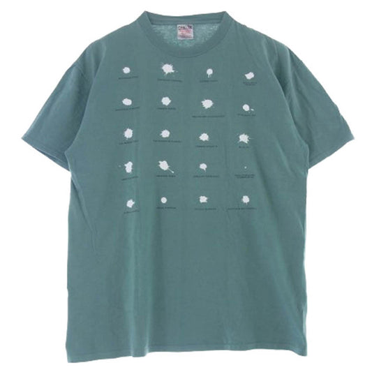 VINTAGE ヴィンテージ 90s Bird Droppings Print S/S Tee ONEITA オニータタグ USA製 鳥の糞 プリント 半袖 Tシャツ グリーン系 XL【中古】