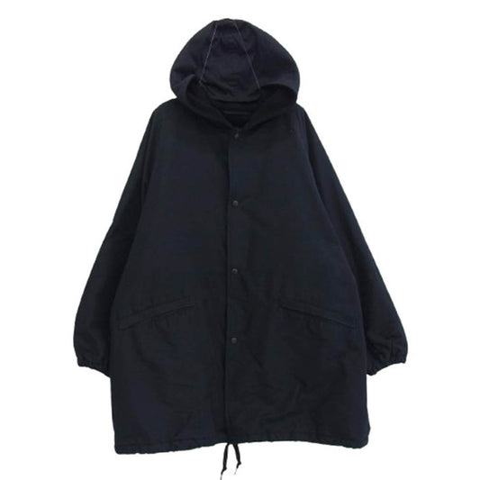 COMOLI コモリ 20AW S03-04003 裏フリース コットンシルクフーデッドコート ネイビー系 2【中古】