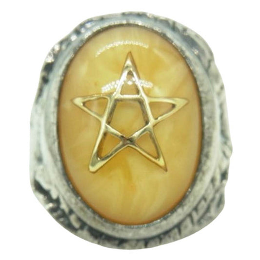 ALEX STREETER アレックスストリーター ANGEL HEART エンジェルハート リング パウダーバルティックアンバー シルバー系 14.5号【中古】