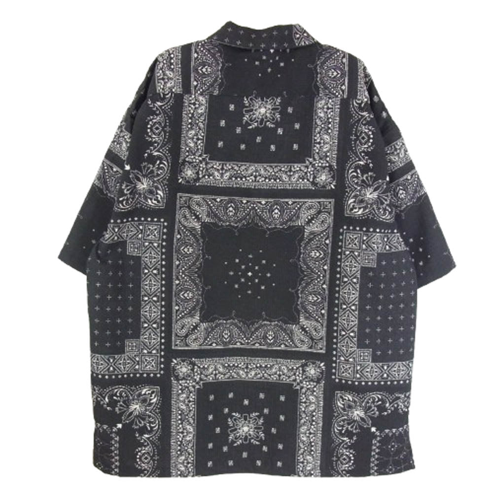 THE NORTH FACE ノースフェイス 23SS NR22330 S/S Aloha Vent Shirt ショートスリーブ アロハ ベント バンダナプリント 半袖 シャツ ブラック系 L【中古】