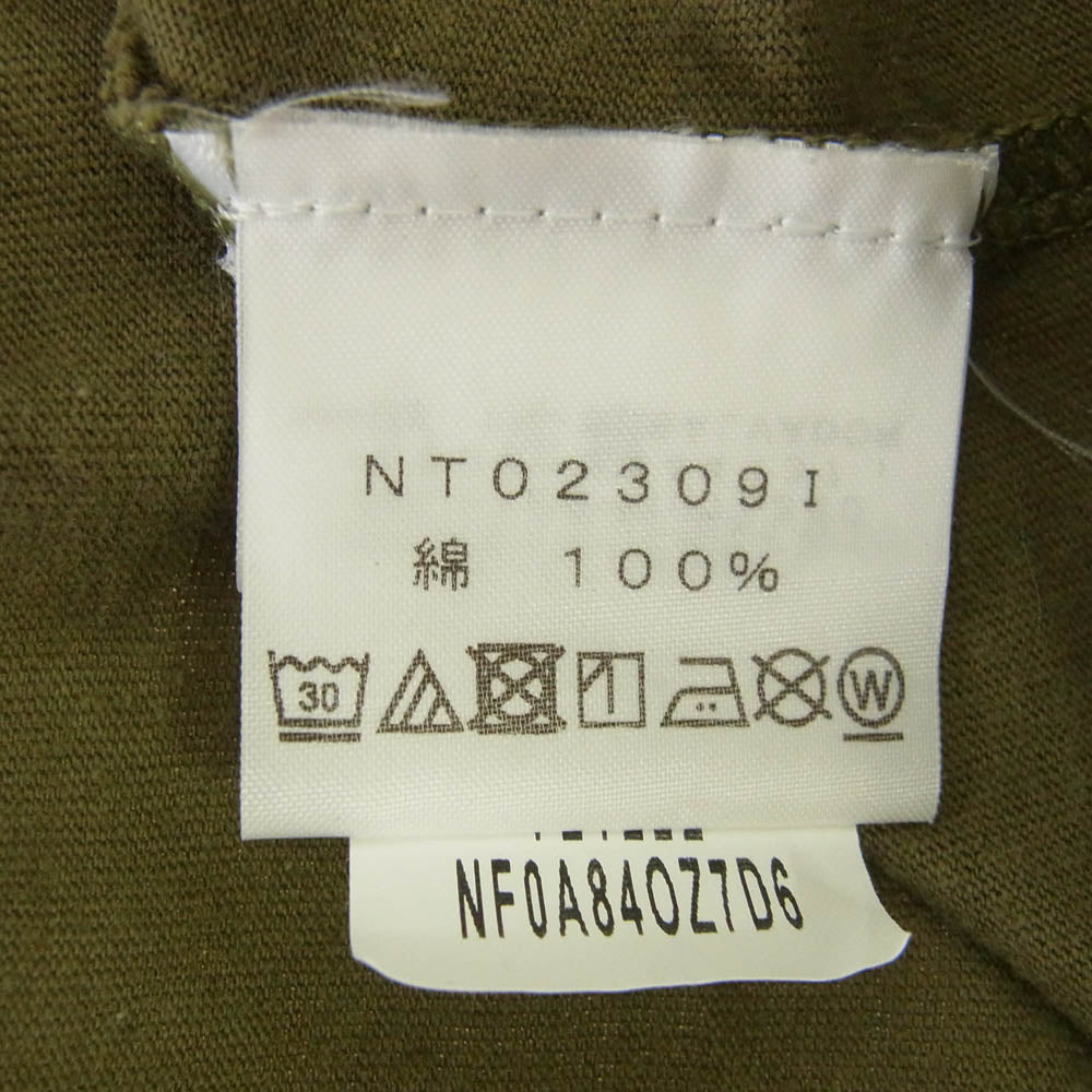 Supreme シュプリーム 23SS NT02309I × THE NORTH FACE Printed Pocket Tee ザノースフェイス ロゴ プリント ポケット 半袖 Tシャツ L カーキ系 LL【中古】