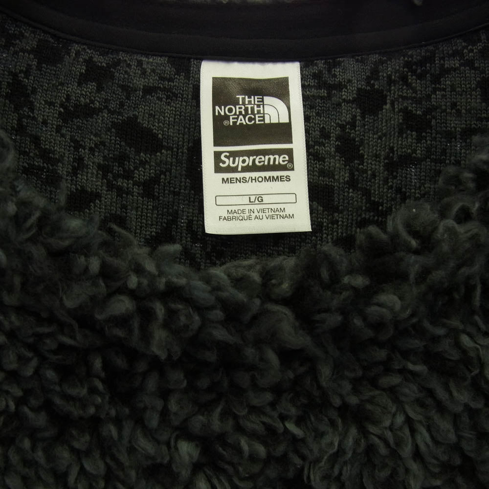 Supreme シュプリーム 23ss NT02307I x THE NORTH FACE High Pile Fleece Pullover ザノースフェイス ハイパイル フリース プルオーバー L ブラック系 グレー系 L【中古】