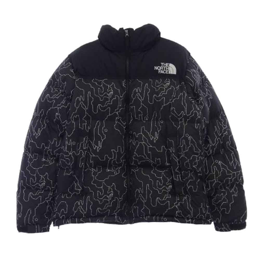 THE NORTH FACE ノースフェイス ND92336 Novelty Nuptse DOWN JACKET ノベルティー ヌプシ総柄プリント ダウンジャケット ブラック系 L【中古】