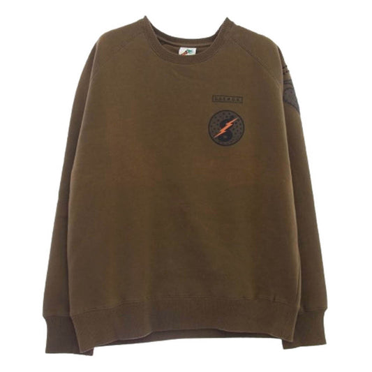 GOODENOUGH グッドイナフ UKG グラムg プリント クルーネック スウェット ブラウン系 L【中古】