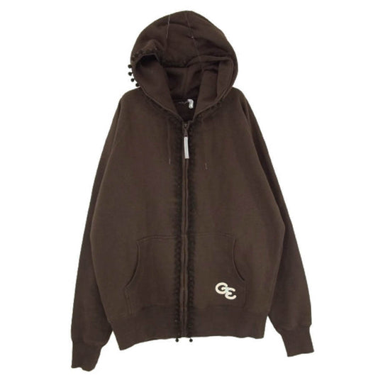 GOODENOUGH グッドイナフ UKG 裾GEロゴ ジップアップ スウェット パーカー ブラウン系 L【中古】