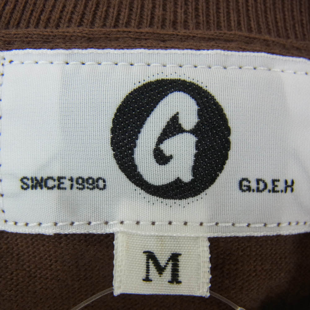 GOODENOUGH グッドイナフ GOODE logo long sleeve cut and sew ロングスリーブカットソー 袖グラムg タグ 長袖 Tシャツ ロンT ブラウン系 M【美品】【中古】