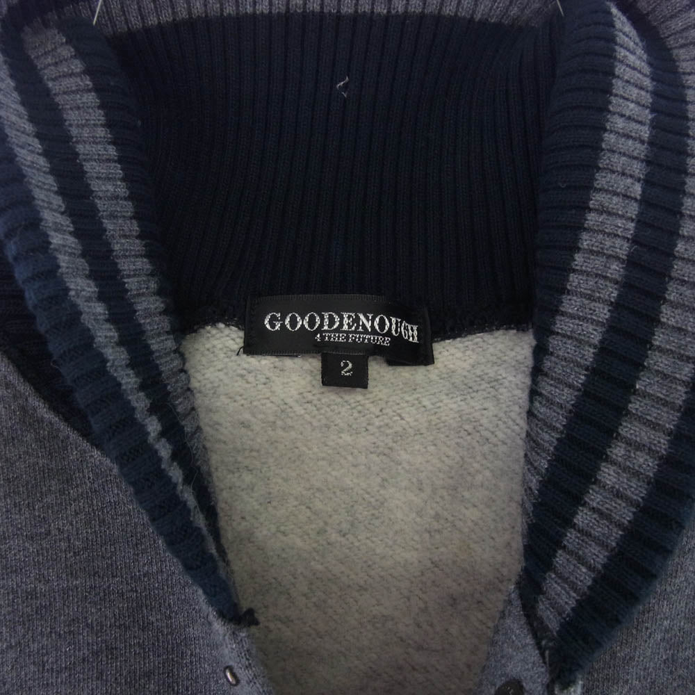 GOODENOUGH グッドイナフ GE-104101 classic logo sweat stadium jacket クラッシックロゴ 刺繍 スウェット スタジャン ネイビー系 グレー系 2【中古】