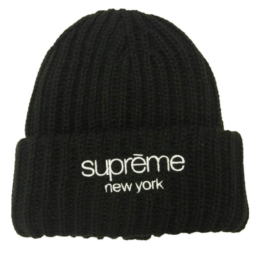 Supreme シュプリーム 23AW Classic Logo Chunky Ribbed Beanie クラシックロゴ ビーニー ニットキャップ ブラック系【新古品】【未使用】【中古】