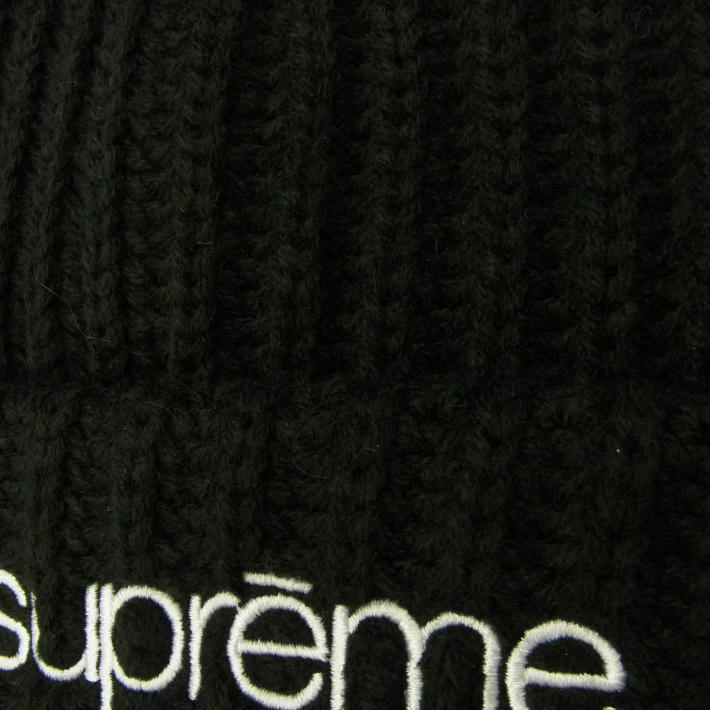 Supreme シュプリーム 23AW Classic Logo Chunky Ribbed Beanie クラシックロゴ ビーニー ニットキャップ ブラック系【新古品】【未使用】【中古】
