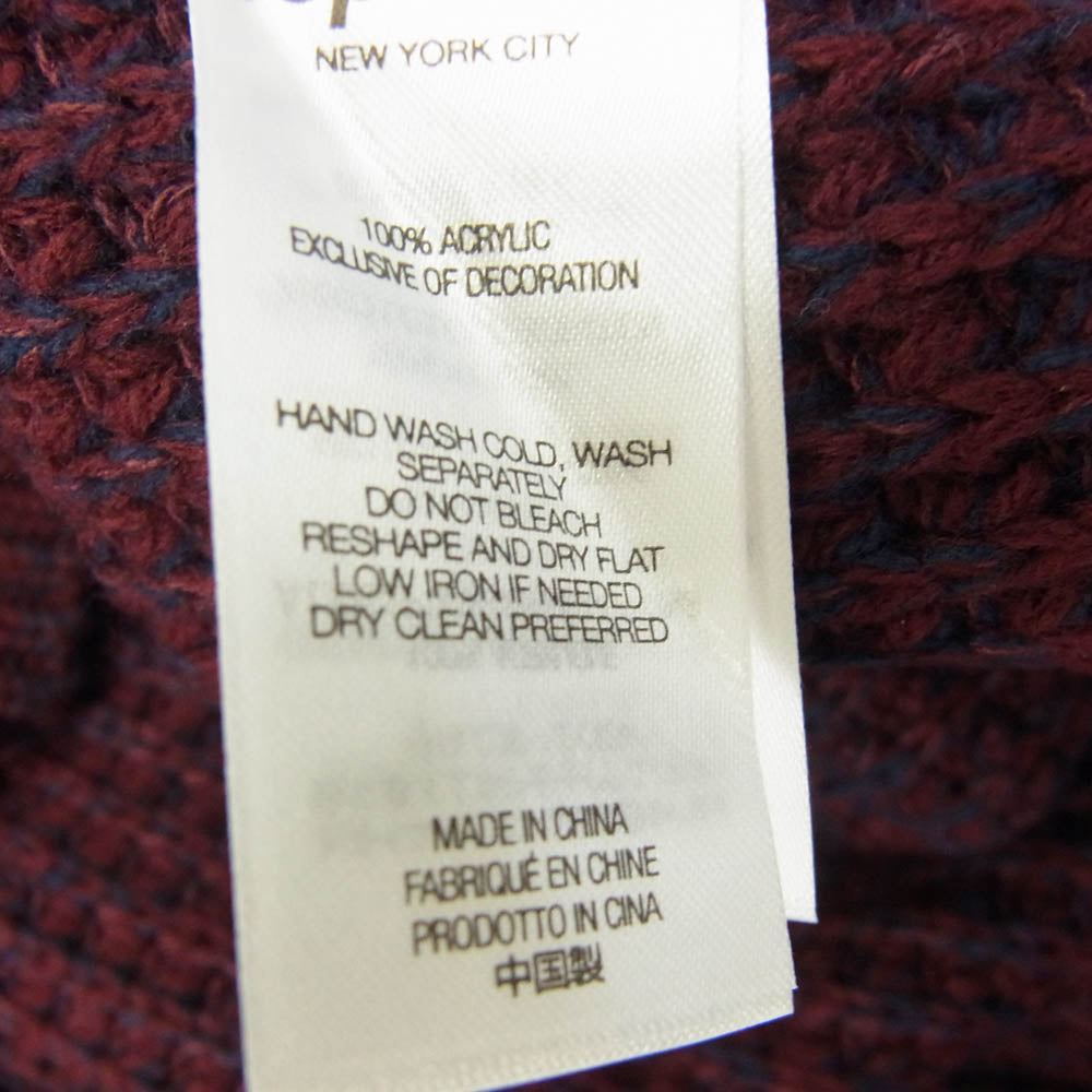 Supreme シュプリーム 24AW Waffle Small Box Sweater スモールボックスロゴ ワッフル セーター エンジ系 L【新古品】【未使用】【中古】