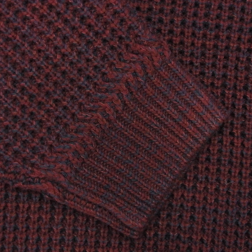 Supreme シュプリーム 24AW Waffle Small Box Sweater スモールボックスロゴ ワッフル セーター エンジ系 L【新古品】【未使用】【中古】