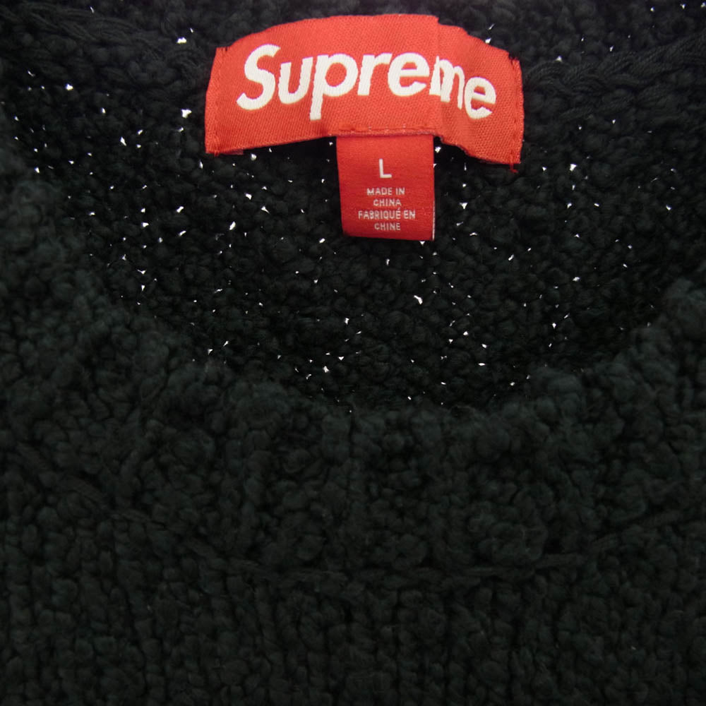 Supreme シュプリーム 24SS Boucle Small Box Sweater ブークレ スモールボックスロゴ セーター ブラック系 L【極上美品】【中古】