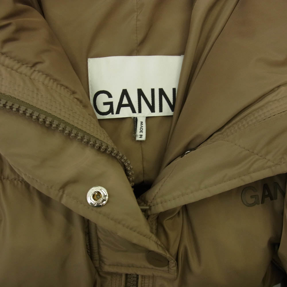 ガニー ロゴ 中綿 ロング コート ジャケット ブラウン系 L【中古】