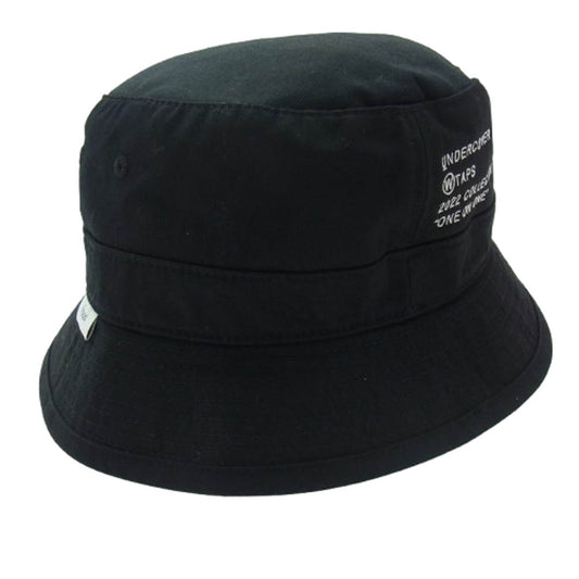 WTAPS ダブルタップス 22AW 221HCUCD-HT01S × UNDERCOVER "ONE ON ONE" Bucket Hat アンダーカバー ロゴ刺繍 バケットハット ブラック系 X 03【中古】