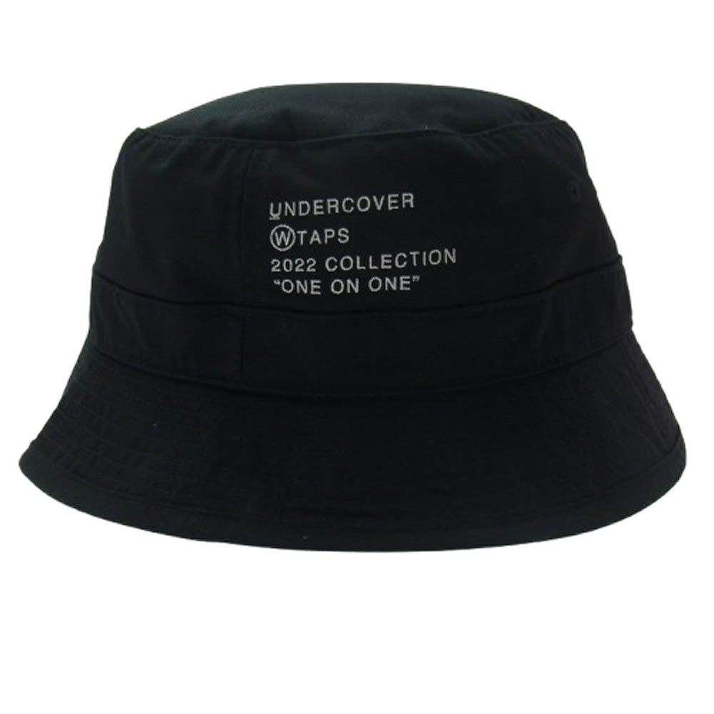 WTAPS ダブルタップス 22AW 221HCUCD-HT01S × UNDERCOVER "ONE ON ONE" Bucket Hat アンダーカバー ロゴ刺繍 バケットハット ブラック系 X 03【中古】
