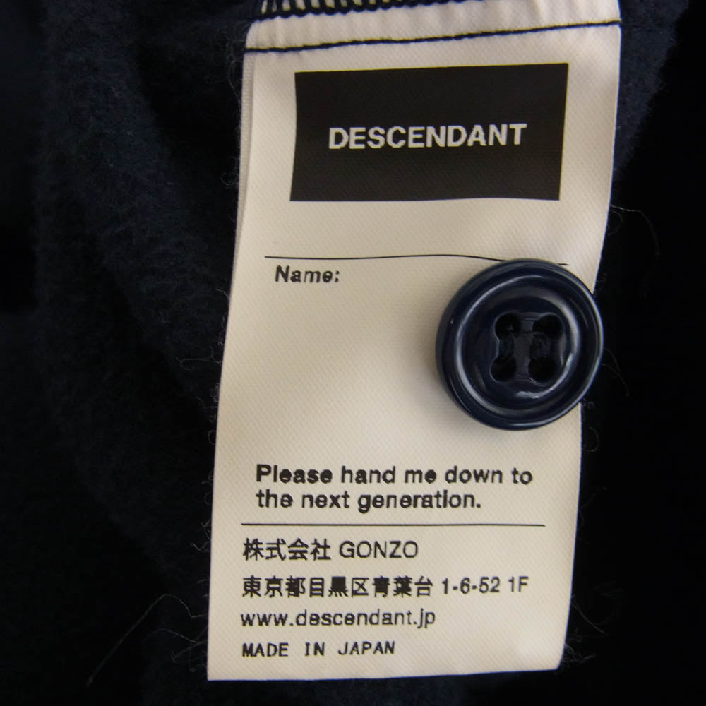 DESCENDANT ディセンダント DWU オーバーサイズ メルトン 長袖 ワーク シャツ ネイビー系 2【中古】