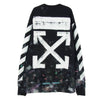 OFF-WHITE オフホワイト OMSB001F17620030 イーストランドタグ DIAG GALAXY BRUSHED L/S TEE ギャラクシーペイント ダイアゴナル 長袖 Tシャツ ロンT ブラック系 L【中古】