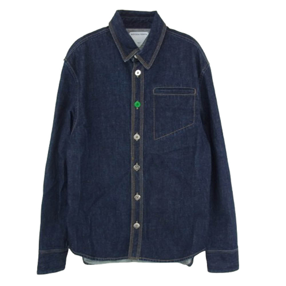 BOTTEGAVENETA ボッテガヴェネタ 686067 V0W20 メタルボタン コントラストボタン 変形ポケット デニムシャツ ジャケット インディゴブルー系 44【中古】