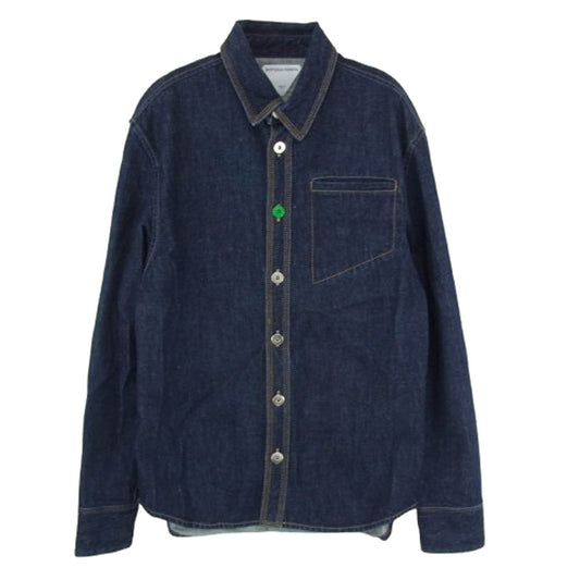 BOTTEGAVENETA ボッテガヴェネタ 686067 V0W20 メタルボタン コントラストボタン 変形ポケット デニムシャツ ジャケット インディゴブルー系 44【中古】