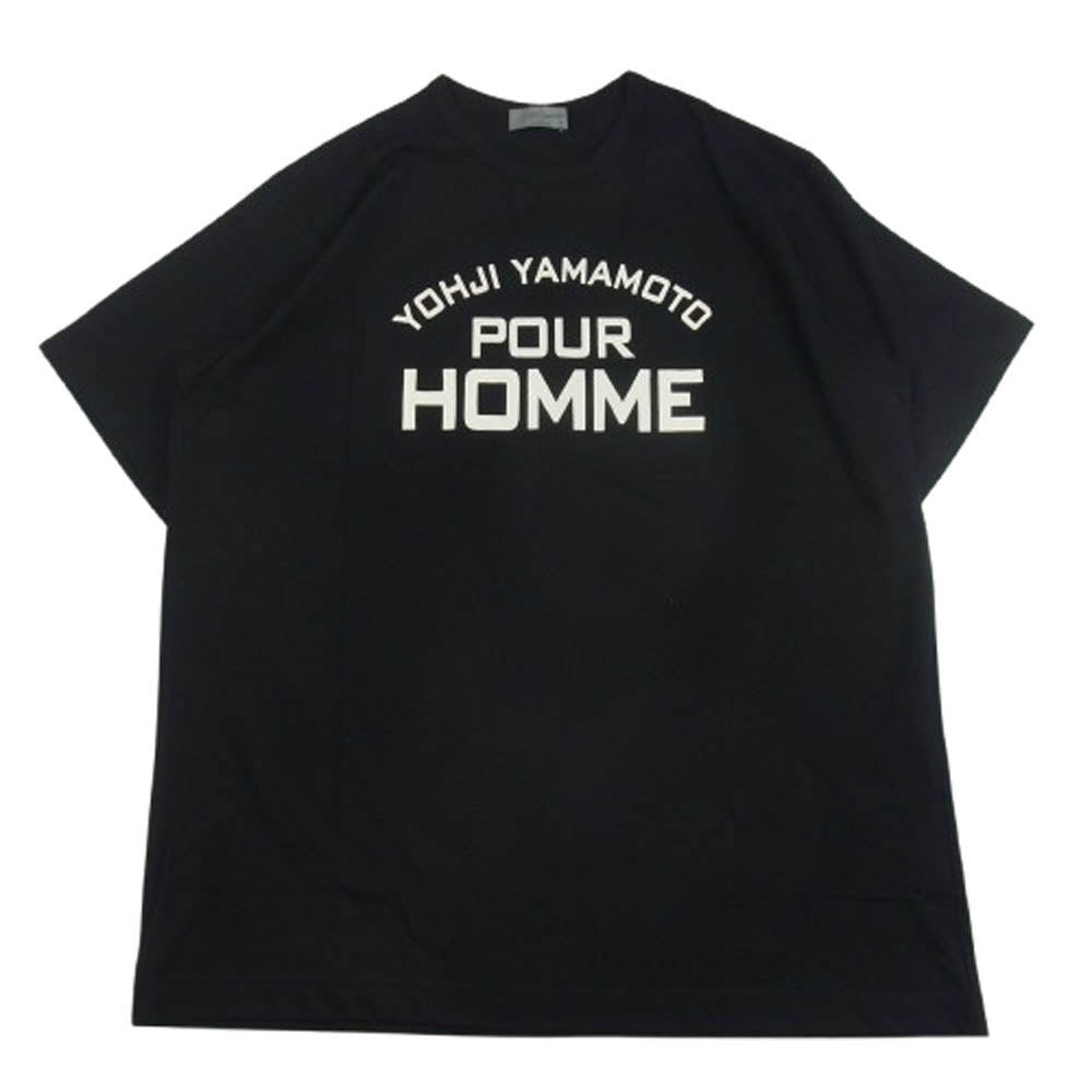 Yohji Yamamoto POUR HOMME ヨウジヤマモトプールオム HL-T41-988-1 PIGMENT PRINT ARCH LOGO TEE ピグメント プリント アーチ ロゴ 半袖 Tシャツ カットソー ブラック系 3【新古品】【未使用】【中古】