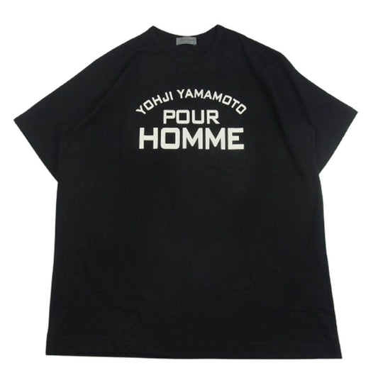 Yohji Yamamoto POUR HOMME ヨウジヤマモトプールオム HL-T41-988-1 PIGMENT PRINT ARCH LOGO TEE ピグメント プリント アーチ ロゴ 半袖 Tシャツ カットソー ブラック系 3【新古品】【未使用】【中古】