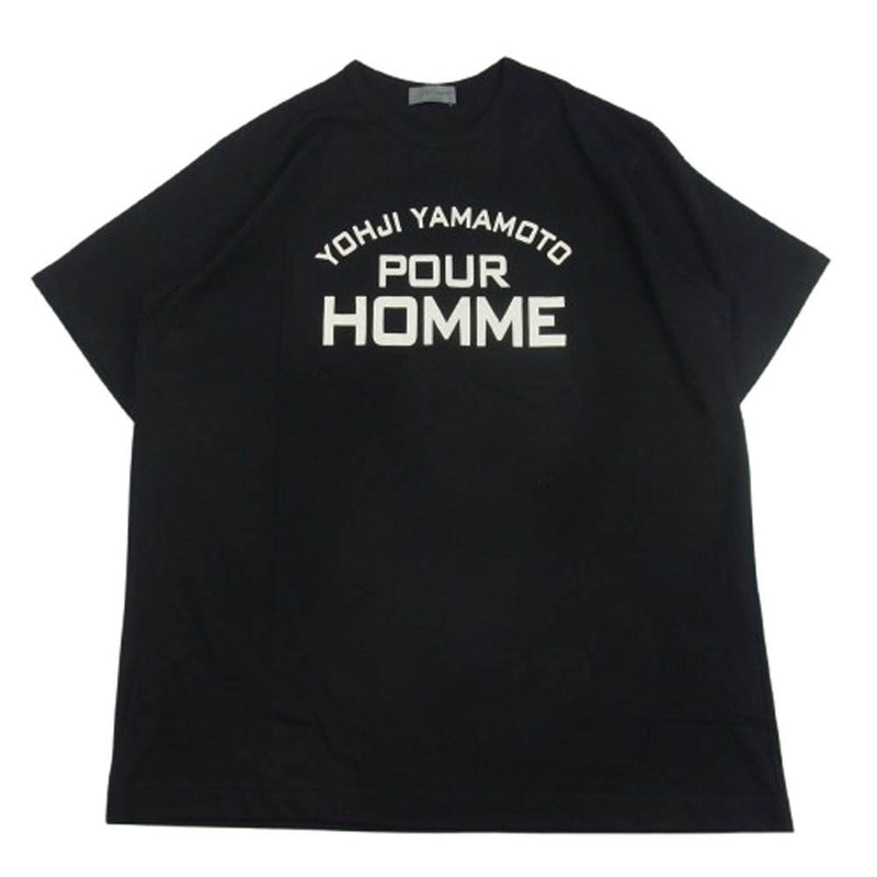 Yohji Yamamoto POUR HOMME ヨウジヤマモトプールオム HL-T41-988-1 PIGMENT PRINT ARCH LOGO TEE ピグメント プリント アーチ ロゴ 半袖 Tシャツ カットソー ブラック系 3【新古品】【未使用】【中古】