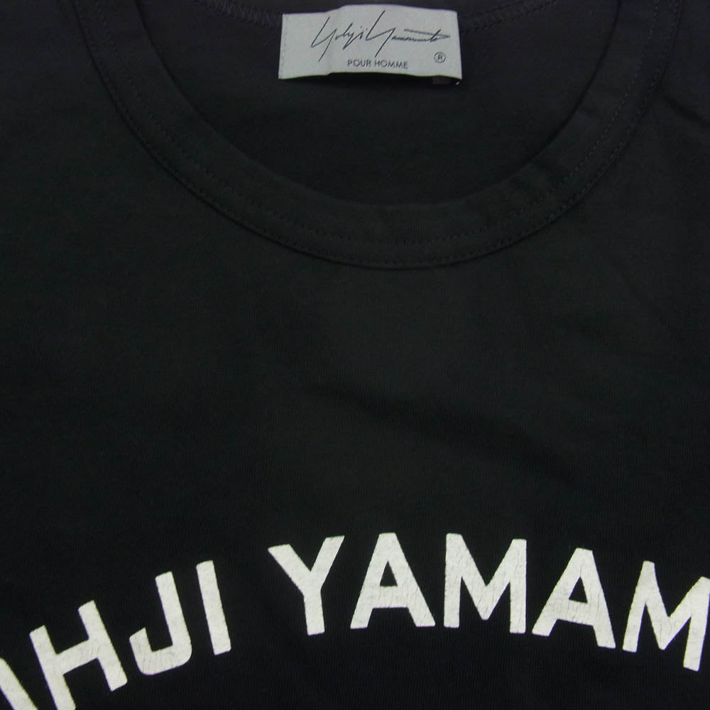 Yohji Yamamoto POUR HOMME ヨウジヤマモトプールオム HL-T41-988-1 PIGMENT PRINT ARCH LOGO TEE ピグメント プリント アーチ ロゴ 半袖 Tシャツ カットソー ブラック系 3【新古品】【未使用】【中古】