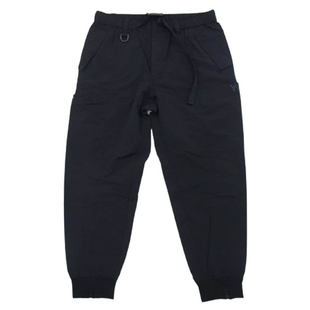 Y-3 Yohji Yamamoto ワイスリー ヨウジヤマモト IN8757 CRK NYL CUF PNT ベルト付き クリンクル ナイロン パンツ ブラック系 M【中古】