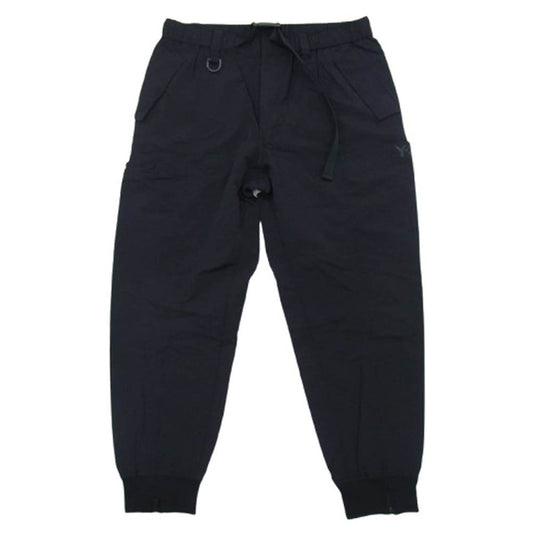 Y-3 Yohji Yamamoto ワイスリー ヨウジヤマモト IN8757 CRK NYL CUF PNT ベルト付き クリンクル ナイロン パンツ ブラック系 M【中古】
