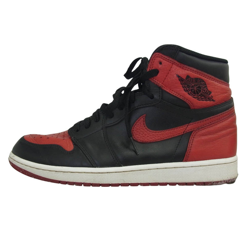 NIKE AIR JORDAN ナイキ ジョーダン 555088-001 Air Jordan 1 Retro High OG Bred Banned (2016) エアジョーダン 1 レトロ ハイ OG "ブレッド/バンド ブラック系 レッド系 28cm【中古】