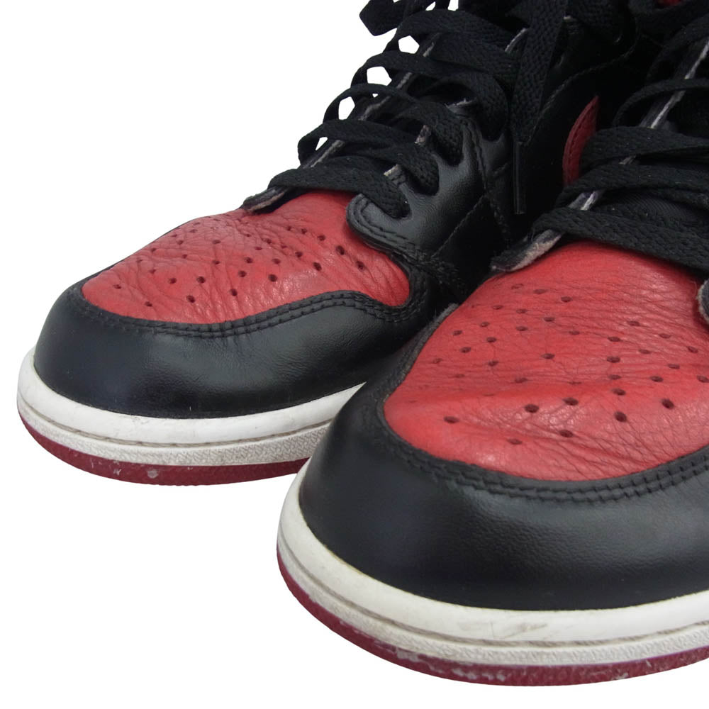 NIKE AIR JORDAN ナイキ ジョーダン 555088-001 Air Jordan 1 Retro High OG Bred Banned (2016) エアジョーダン 1 レトロ ハイ OG "ブレッド/バンド ブラック系 レッド系 28cm【中古】