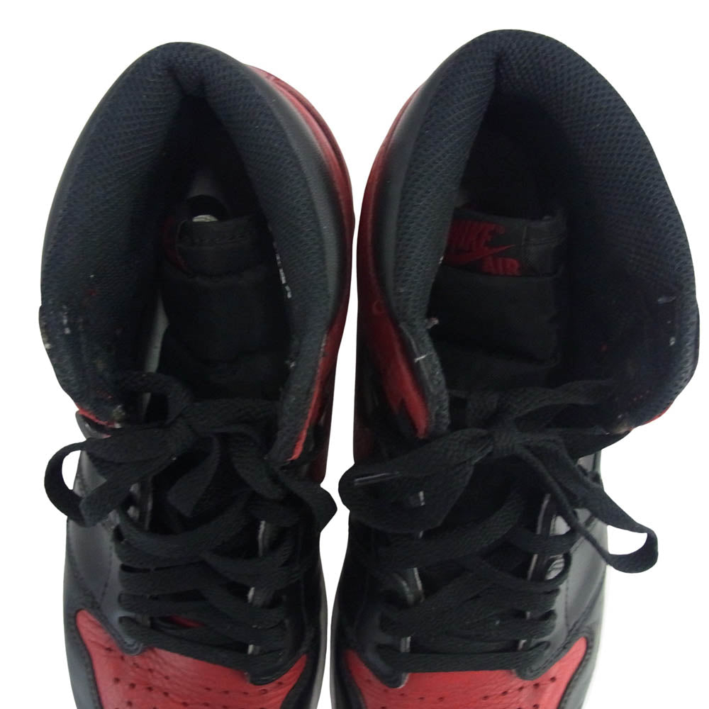 NIKE AIR JORDAN ナイキ ジョーダン 555088-001 Air Jordan 1 Retro High OG Bred Banned (2016) エアジョーダン 1 レトロ ハイ OG "ブレッド/バンド ブラック系 レッド系 28cm【中古】