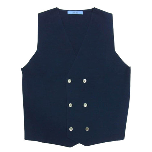 ブルブレ BBSQ5012 コットン ダブル ニット ジレ ベスト ネイビー系 L【美品】【中古】