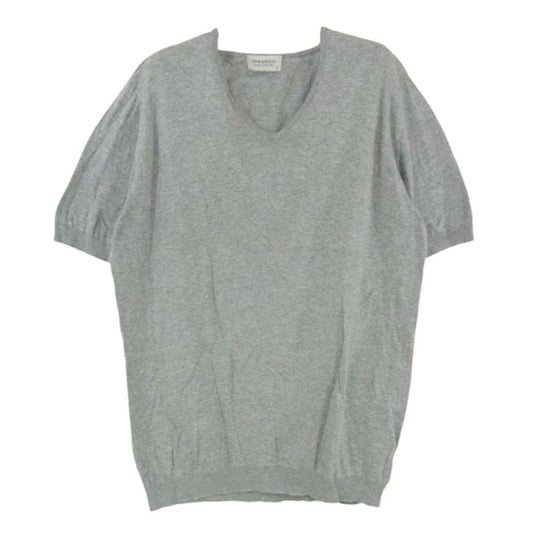 JOHN SMEDLEY ジョンスメドレー シーアイランドコットン 30ゲージVネックニットT シャツ グレー系 M【中古】