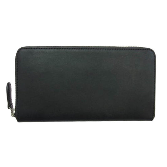 SAAD サード ラウンドジップ ラウンドファスナー レザー ロングウォレット 長財布 ブラック系【中古】