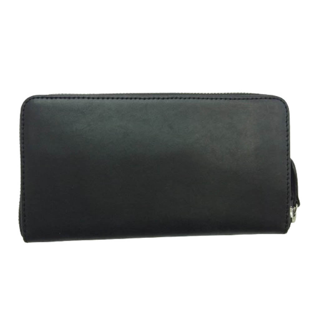 SAAD サード ラウンドジップ ラウンドファスナー レザー ロングウォレット 長財布 ブラック系【中古】