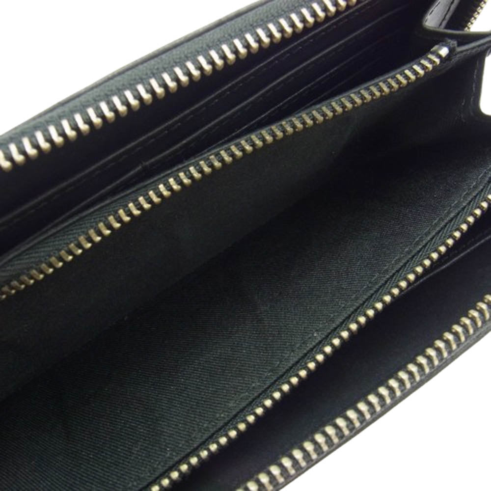 SAAD サード ラウンドジップ ラウンドファスナー レザー ロングウォレット 長財布 ブラック系【中古】