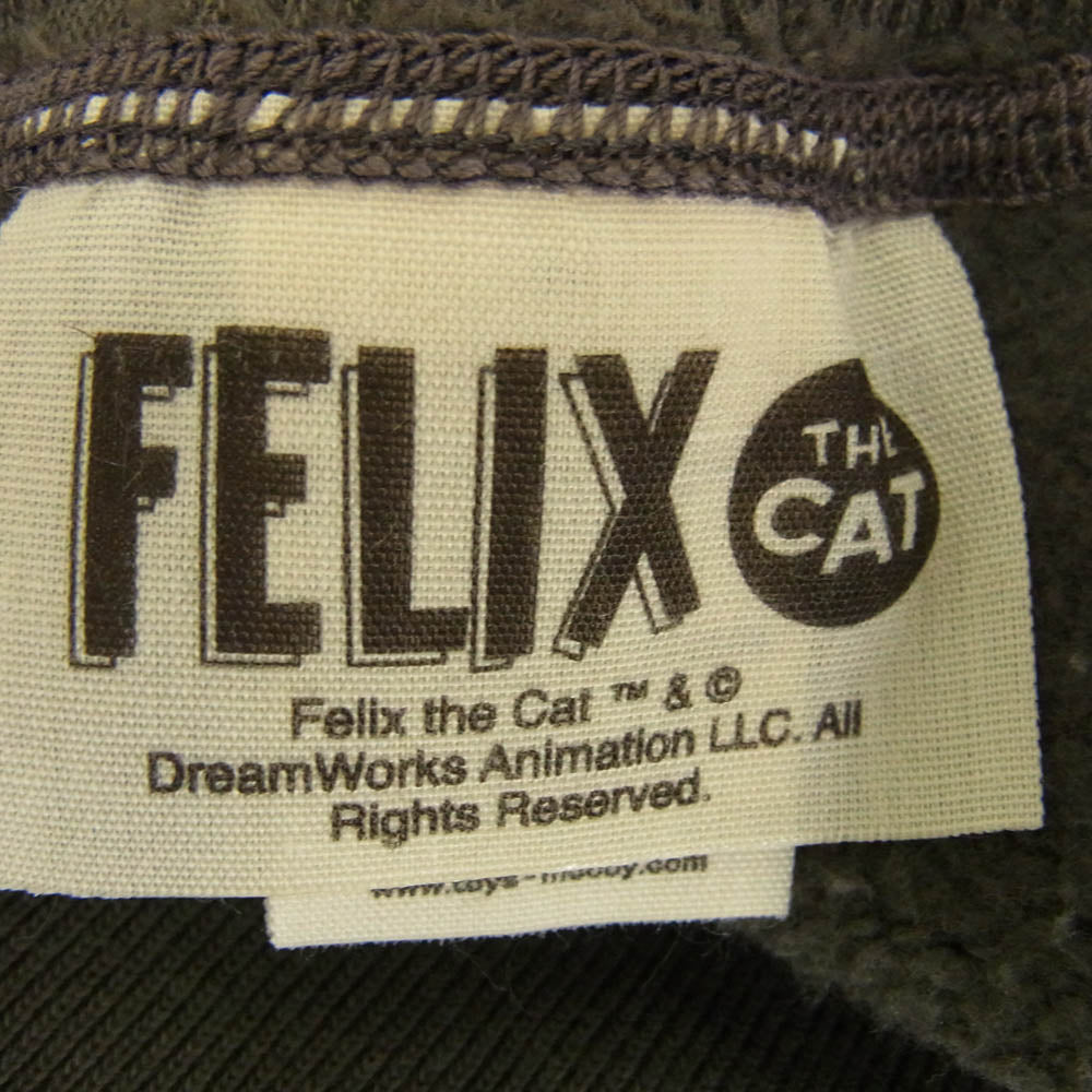 TOY'S McCOY トイズマッコイ TMC2448 FELIX THE CAT フィリックス ザ キャット MILITARY SWEAT SHIRT 8 BALL ミリタリー スウェット シャツ トレーナー グレー系 XL【極上美品】【中古】