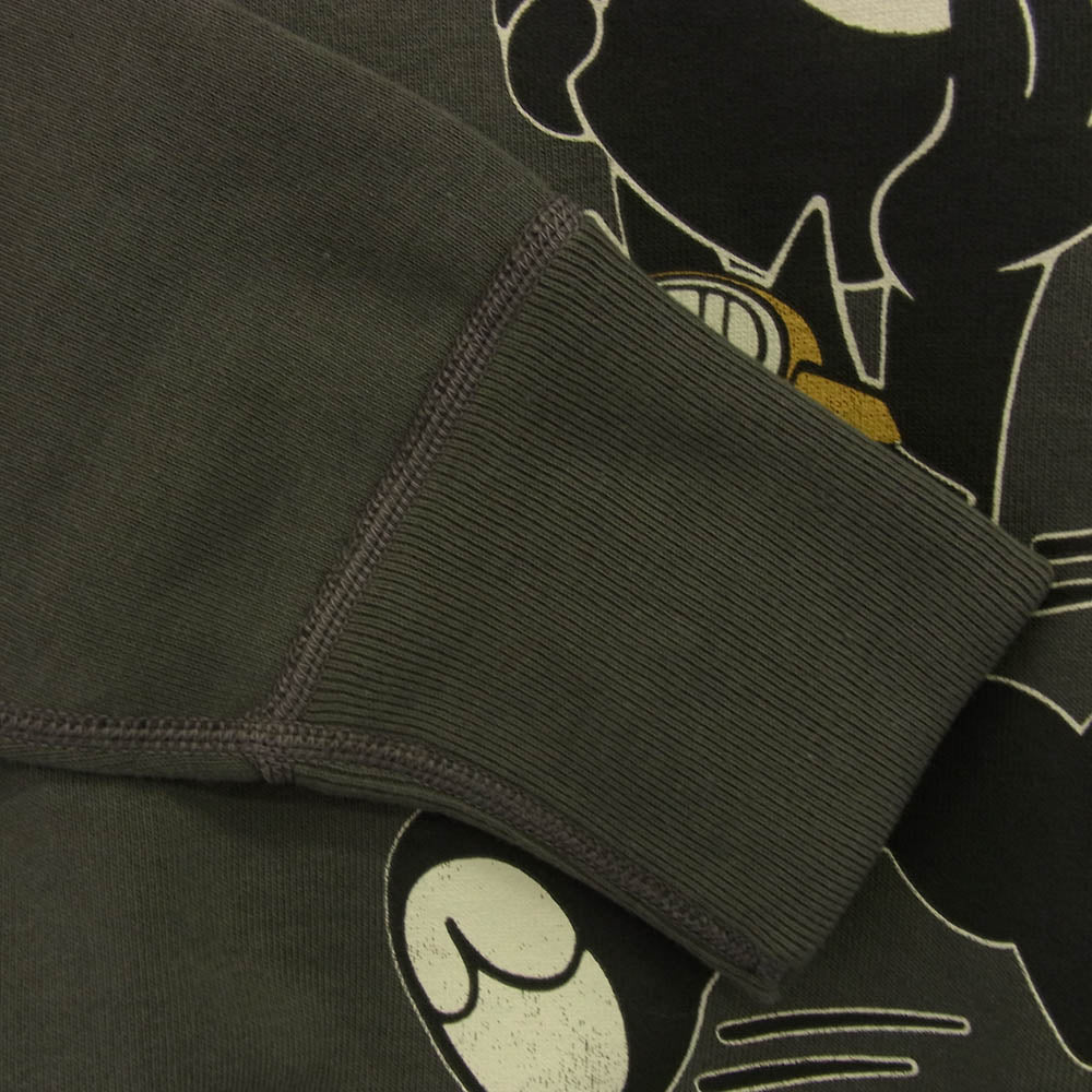TOY'S McCOY トイズマッコイ TMC2448 FELIX THE CAT フィリックス ザ キャット MILITARY SWEAT SHIRT 8 BALL ミリタリー スウェット シャツ トレーナー グレー系 XL【極上美品】【中古】