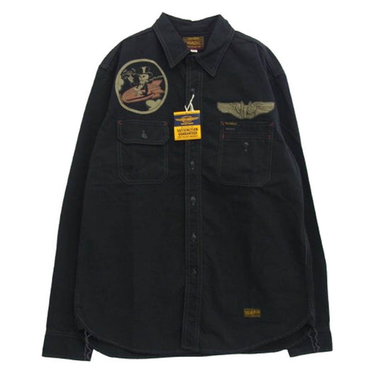 TOY'S McCOY トイズマッコイ TMS2301 SIDE WINDER サイド ワインダー COTTON コットン POPLIN ポプリン SHIRT 85TH BOMS.SQ. 長袖 シャツ ブラック系 17【新古品】【未使用】【中古】